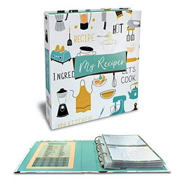 Recipe Binder, 8.5" x 9.5" 3 Ring Binder Organizer Set (with 50 Page Protectors, 100 4" x 6" Recipe Cards & 12 Category Divider Tabs) by Better Kitchen Products, Vintage Kitchen Design