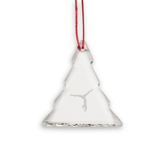 Gymnast Handstand Tree Shaped Crystal Christmas Ornament