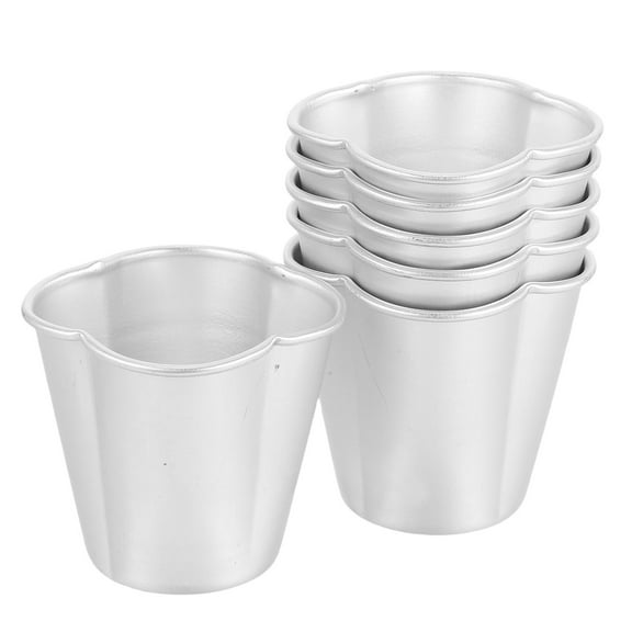 Milisten Egg Tart Molds Silver Aluminium Alloy Even Heating Home Baking 6Pcs