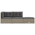 thumbnail image 2 of vidaXL 3 Piece Garden Lounge Set with Cushions Grey Poly Rattan, 2 of 5