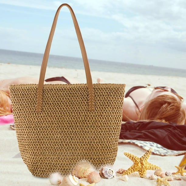 Brown top rattan bag