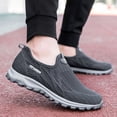 thumbnail image 6 of Yindaity Mens Slip on Shoes Wide Width Mesh Mens Walking Shoes Wide Lightweight Mens Slip on Sneakers Dark Gray,11, 6 of 8