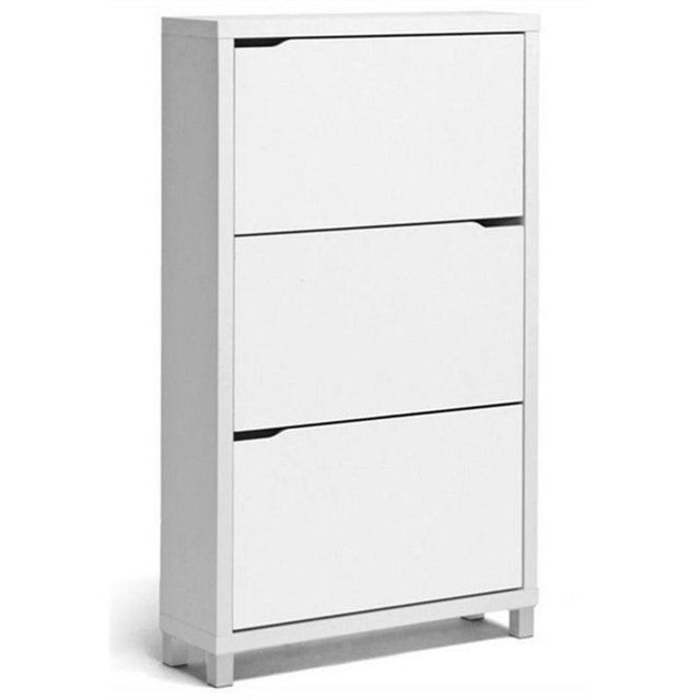 Bowery Hill Armoire de Rangement pour Chaussures Moderne à 3 Tablettes, Blanc