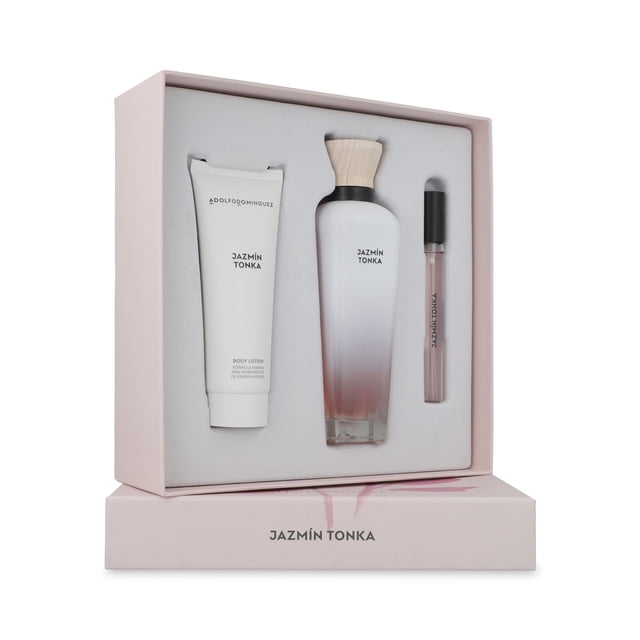 SET ADOLFO DOMINGUEZ JAZMIN TONKA 3PZS 120ML EDP SPRAY/ BODY LOTION 75ML/ 10ML EDP SPRAY