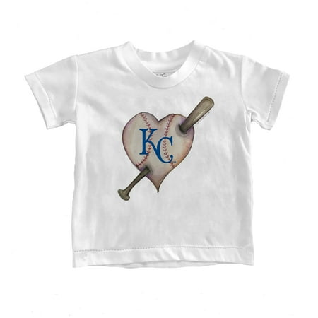 

Infant Tiny Turnip White Kansas City Royals Heart Bat T-Shirt
