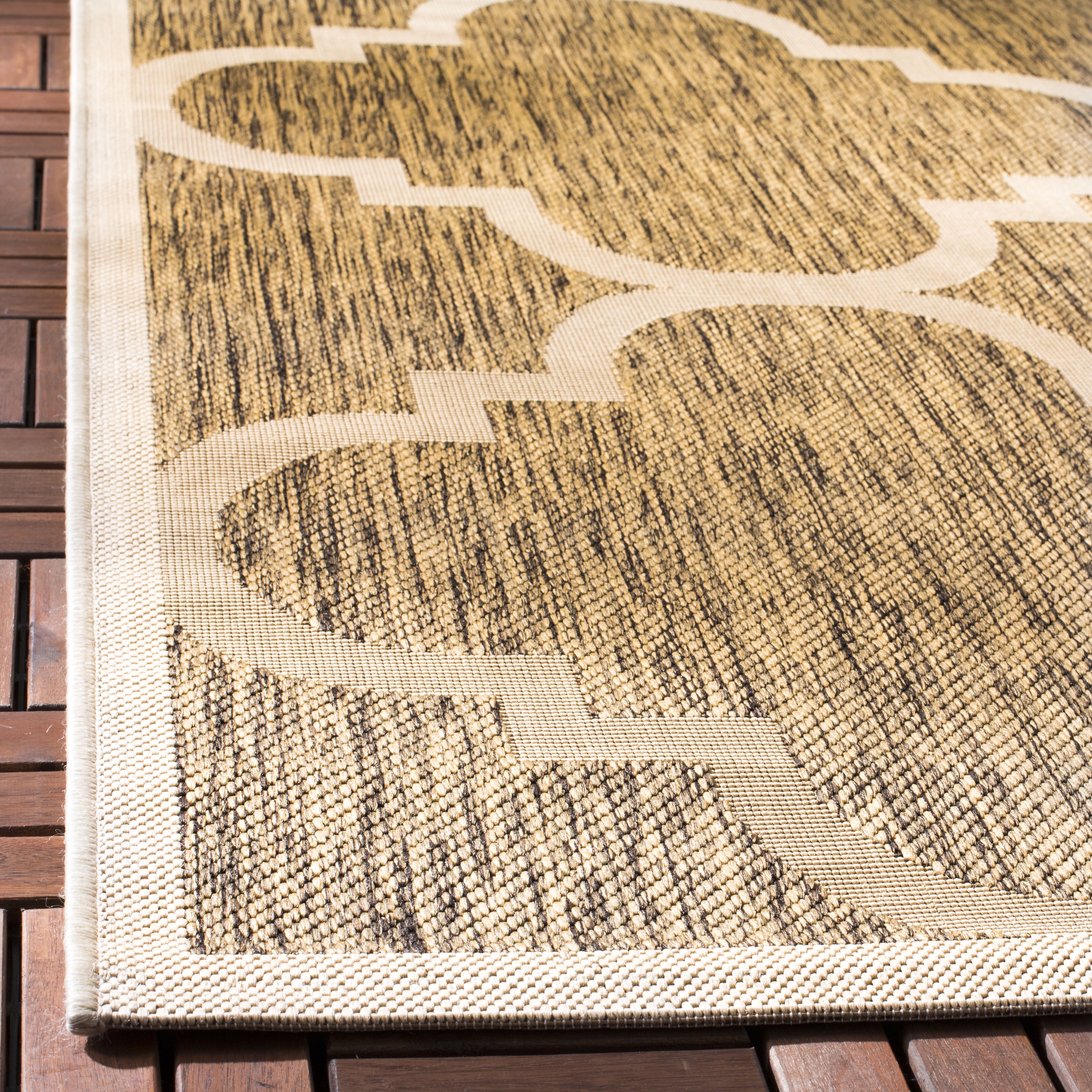 Safavieh Courtyard Becky Geometric Indoor/Outdoor Area Rug, Brown, 5'3" x 5'3" Square
