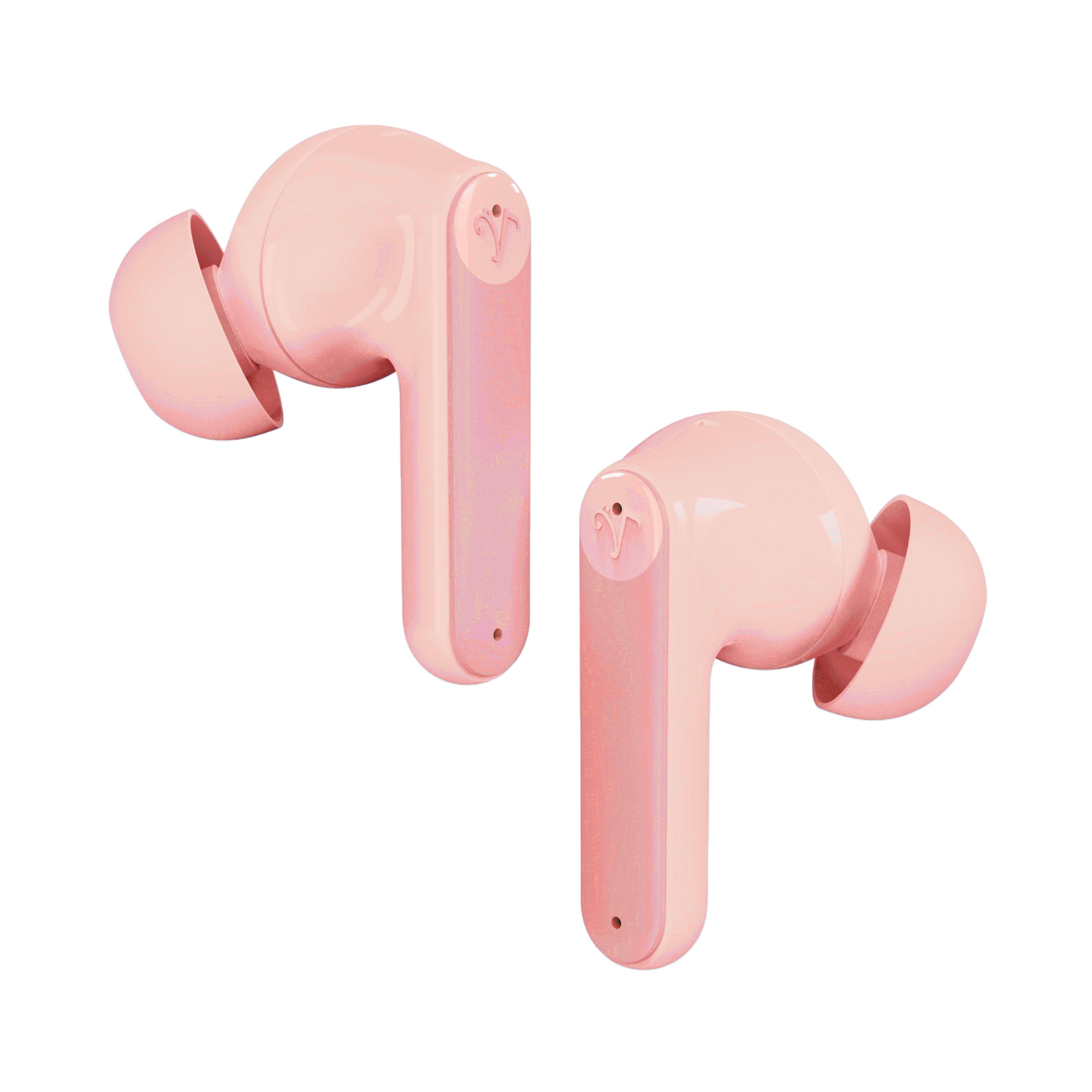 Visual Land SOUNDWAVE A1 Plus Active Noise Cancelling Earbuds, 6 Mics, 48H Total Playtime, 15 Mins = 6 Hours Playtime - Rose Gold