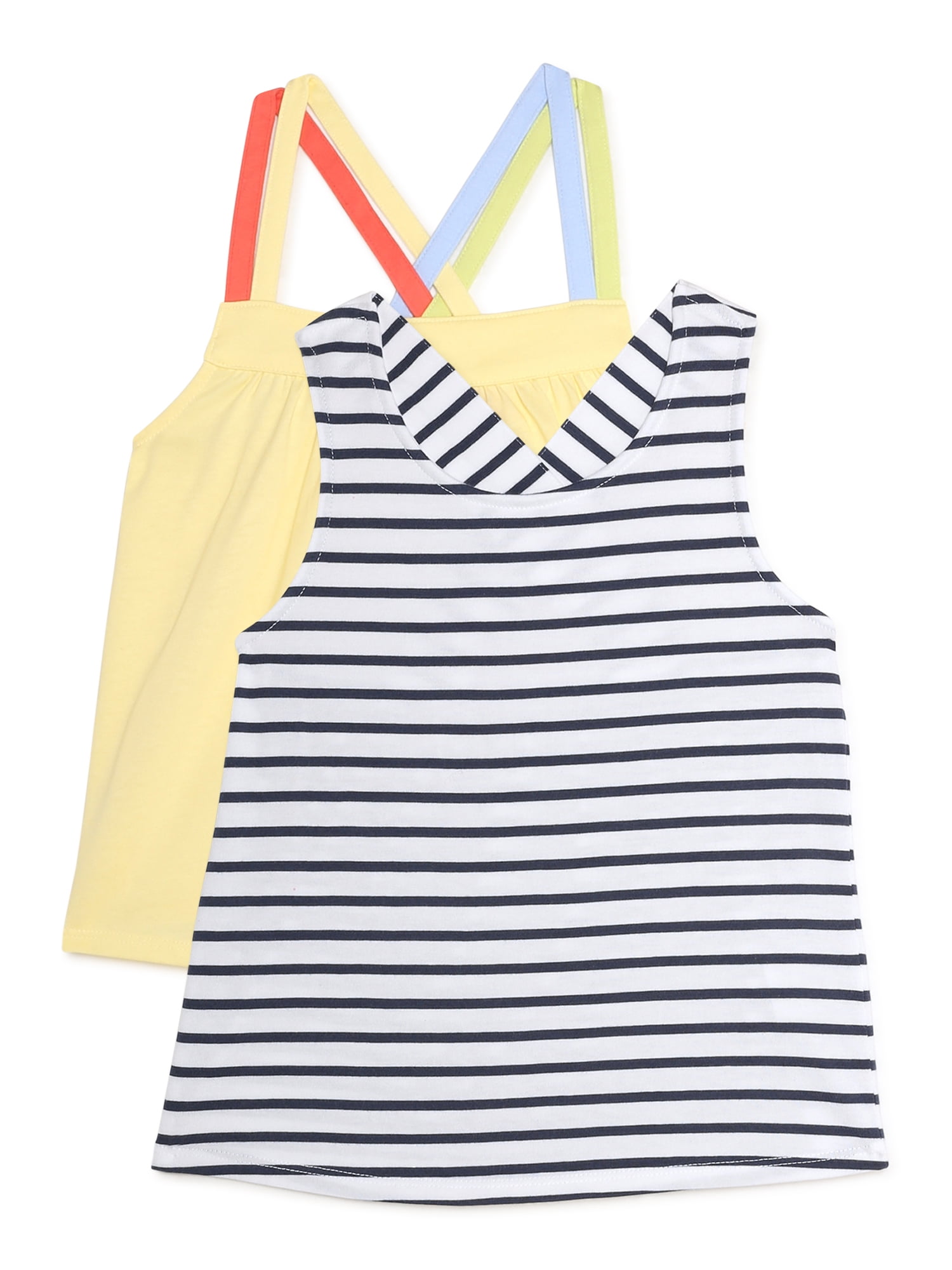 Wonder Nation Girls Strap-Back Mixed Tank Tops, 2-Pack, Sizes 4-18 & Plus