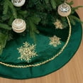 thumbnail image 5 of RKSTN Christmas Golden Snowflake Sequined Velvet Tree Skirt, Red Tree Skirt Holiday Decorations Green, 5 of 5