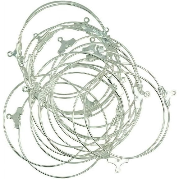 20 Pieces/ Lot Silver White Beading Hoop Loop Earring Ear Wire Jewelry DIY Making Findings Crafts