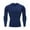 Navy, variant on Men's Performance Long Sleeve Compression Shirt Athletic Workout Top Thermal Muscle Support Gym Running Shirt
