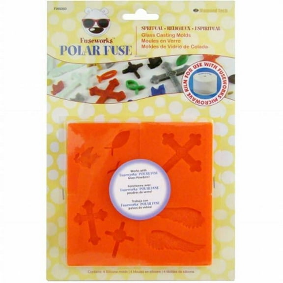 Fuseworks Polar Fuse Glass Casting Molds 2.25"X2.25" 4/Pkg-Spiritual, Pk 1