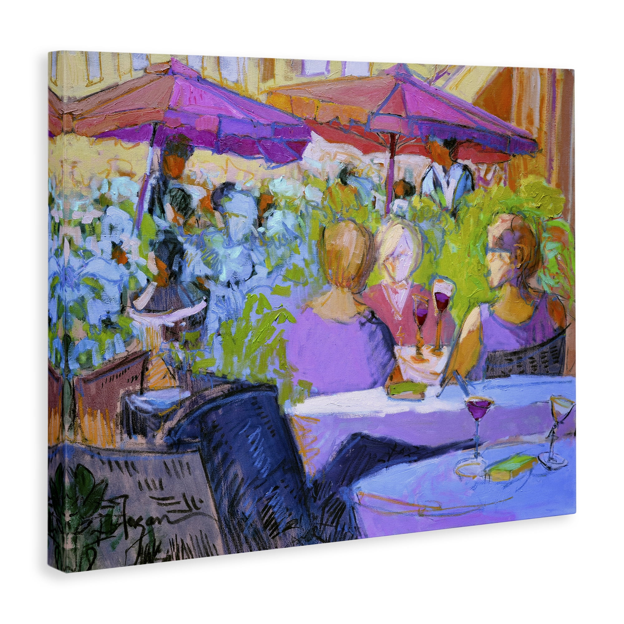 Stupell Industries Women Dining Abstraction People Painting Wrapped Canvas Art Print Wall Art, 48 x 36