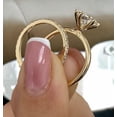 thumbnail image 5 of Diiro 2 piece Oval Cut Solitaire Engagement Ring for Women with Hidden Halo & Pave Band in 10K/14K/18K Yellow Gold, Moissanite Diamond, Best Proposal Gift, 5 of 7