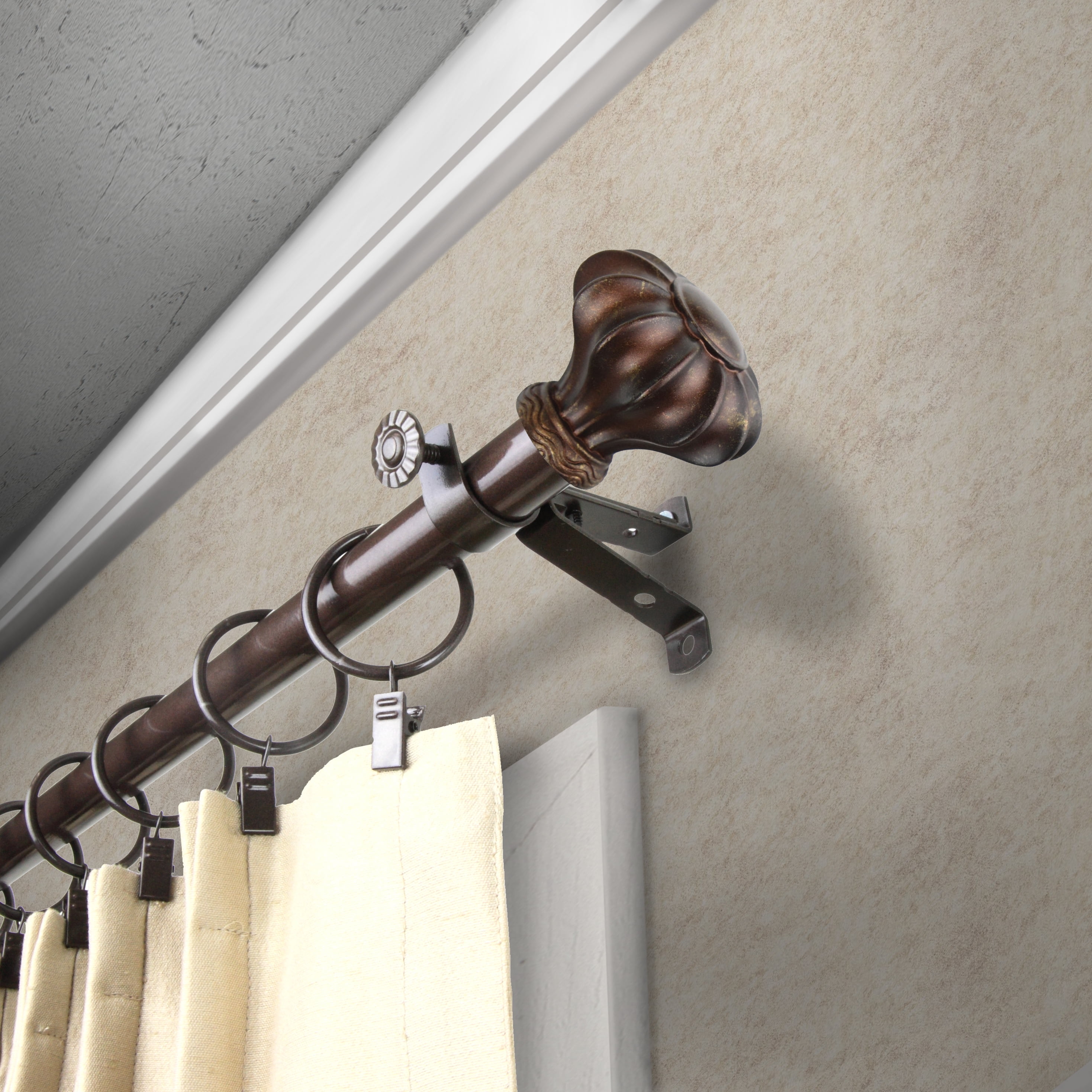 13/16" Dia Adjustable 120-170" Adelina Curtain Rod in Cocoa