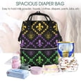 thumbnail image 5 of Daiia Mardi Gra Geometric Large Capacity Baby Bag Waterproof Stylish Diaper Bag Mummy Backpack Adjustable Straps Diaper BagBaby Essentials Bag, 5 of 6