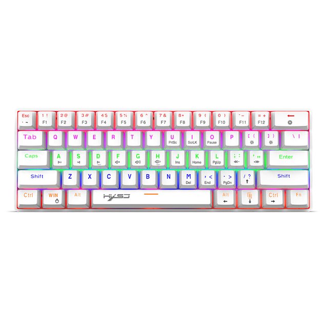 HXSJ V900 Teclado mecánico compacto de 61 teclas con cable Teclado retroiluminado RGB Tecl HXSJ Teclado