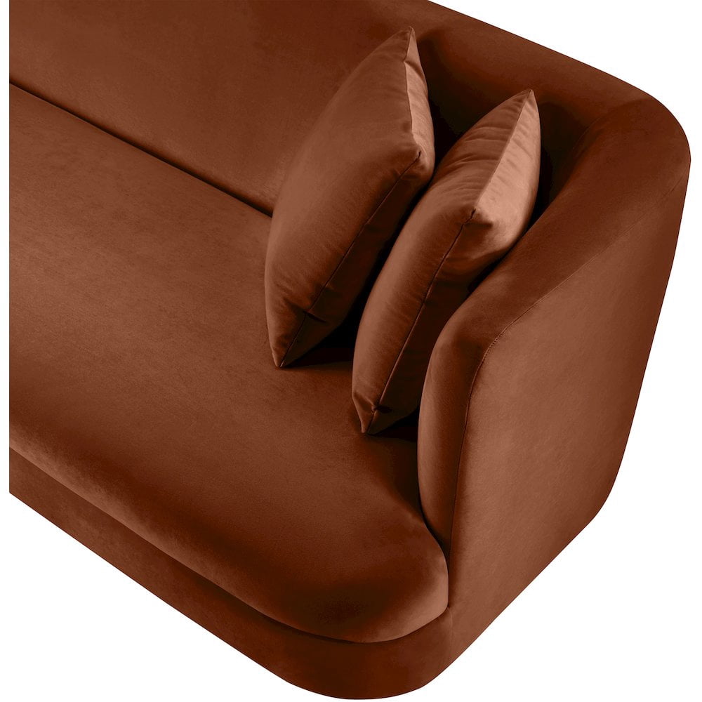 Meridian Furniture Alder Cognac Velvet Loveseat