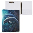 thumbnail image 3 of Dolphins Cave Sea 3 Ring Binders 1.5 inch Hardcover File Folders with Interior Pockets A4 Size Organizer for School Office Hospital, 3 of 8