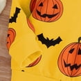 thumbnail image 5 of Mercatoo Toddler Halloween Outfit Baby Boy Girl Cute Pumpkin Bat Graphic Sweatshirt Crewneck Shirt Long Sleeve Pullover Top, 5 of 5