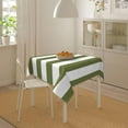 thumbnail image 6 of Olive Green and White Stripes Soft Tablecloth Square Dinng Table Covers for Kitchen & Table Linens 60" x 60", 6 of 8