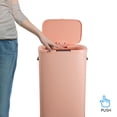 thumbnail image 4 of happimess Tammi Kitchen 14.5-Gallon Slim Metal Push Button Trash Can, Flamingo Pink, HPM1017G, 4 of 10