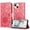 Rose, variant on ELEHOLD Case for iPhone 15 Plus, Sunflower Embossed Leather Wallet Case with Magnetic Closure & Kickstand,Rosegold