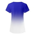 thumbnail image 6 of Patlollav Womens Print Casual Gradient V-Neck Short Sleeve Loose T-Shirt Tops, 6 of 6