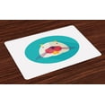 thumbnail image 1 of Ambesonne Colorful Place Mats Set of 4, Cartoon Beaver Design, Standard Size, Multicolor, 1 of 4