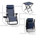 thumbnail image 3 of Outsunny Zero Gravity Chair Set with Folding Table & Cup Holder Trays Blue, 3 of 10