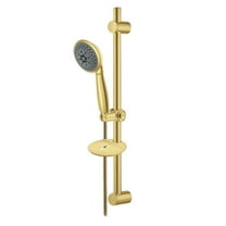 Kingston Brass KX2522SBBPB Vilbosch 5-Function Hand Shower with Slide Bar Kit, Polished Brass