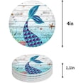 thumbnail image 1 of FMSHPON Mermaid Set of 6 Round Coaster for Drinks, Absorbent Ceramic Stone Coasters Cup Mat with Cork Base for Home Kitchen Room Coffee Table Bar Decor, 1 of 6
