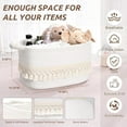thumbnail image 3 of Natubeau 3 Pack Woven Storage Baskets, White 22L Large Storage Basket for Organizing, Cotton Rope Storage Bins with Heavy Tassel, Cube Laundry Baskets, 3 of 12