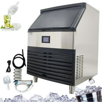 330LBS Freestanding Stainless Steel Ice Machine with Filter Water Cooled Ice Making Machine