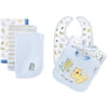 Gerber - 3-Pack Bibs and 3-Pack Burp Terry Cloths, Blue