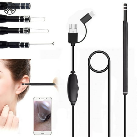 Luxtrada 3in1 Ear Cleaning Endoscope USB 5.5mm Visual Earpick HD Camera Spoon Otoscope