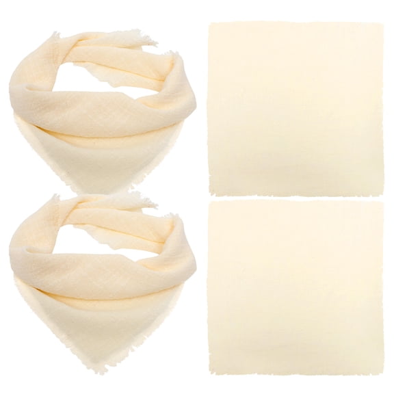 YOSADIER 4-Pack Beige Cotton Linen Dinner Napkins, Soft Table Napkins for Kitchen, Dining, and Friendly Gatherings