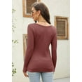 thumbnail image 7 of Sherrylily Women Waffle Knit Henley Tops Casual Long Sleeve V Neck Pullover XS-XL, 7 of 7
