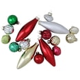 thumbnail image 3 of Northlight 16ct Traditional Finial, Ball and Onion-Shaped Christmas Ornament Set 4" - Silver/Red, 3 of 8