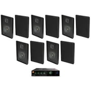 JBL CSMA 180 Commercial 70v Amplifier+(10) Black 5.25" Slim Wall Mount Speakers