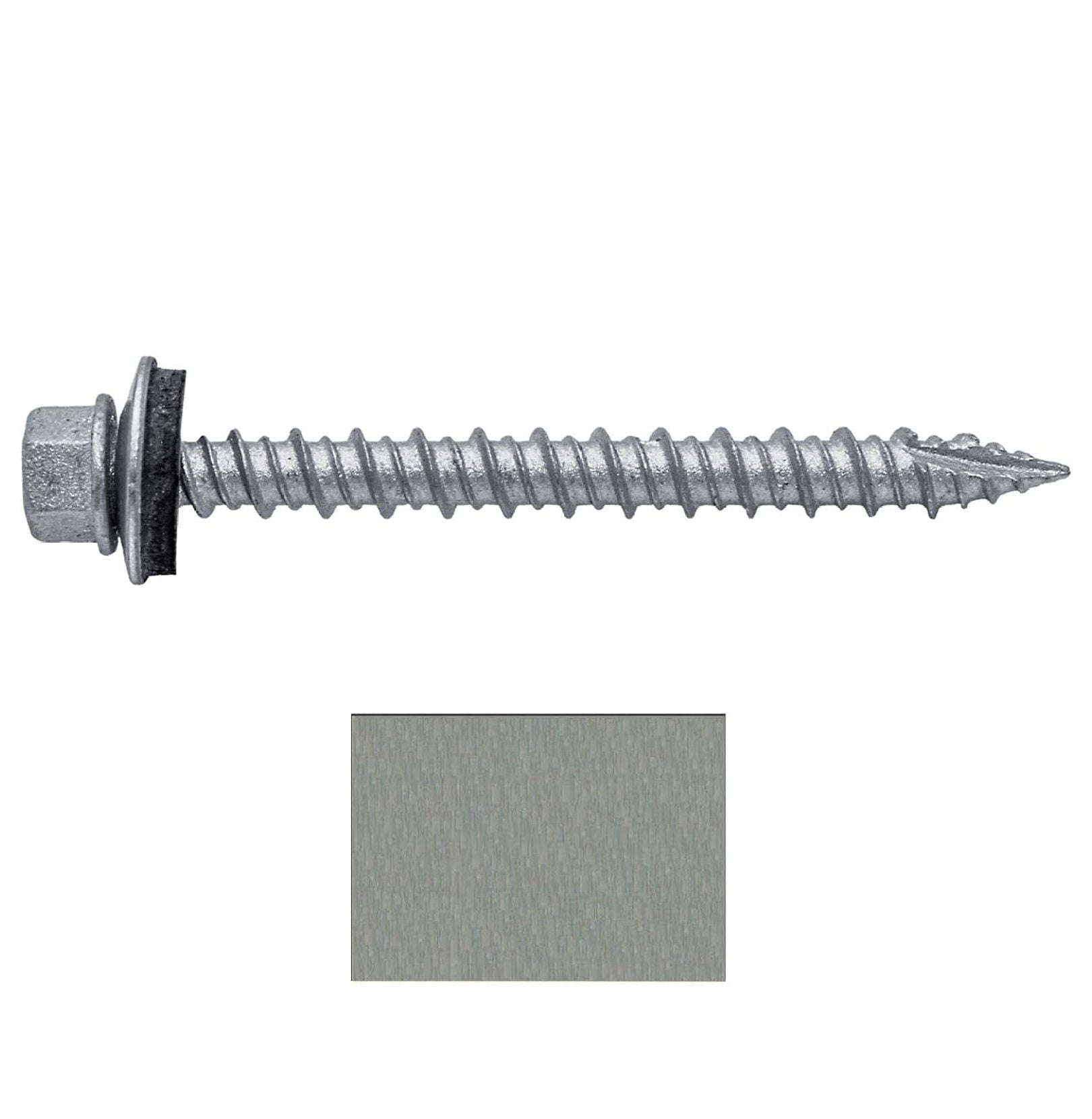Metal ROOFING SCREWS: (750) 10 x 2" Galvanized Hex Head Sheet Metal Roof Screw. Self starting metal to wood siding screws. EPDM washer. No Paint