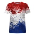 thumbnail image 5 of Camisetas de Manga Corta para Mujeres de Poliéster Ligero, Estampado Patriótico Cuello Redondo Camiseta Top para Uso Informal, Diario Y Vacaciones, 5 of 5