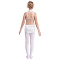 thumbnail image 2 of Jhaoyu Robe de Danse Latine pour Filles avec Strass, Franges, Justaucorps Sans Dos, Blanc 8, 2 of 7