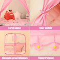 thumbnail image 3 of Regalo de tienda de campaña para niños, para niñas y niños, casa de juegos de princesas, castillo rosa, tienda de campaña de cuento de hadas, interior y exterior, cumpleaños, 3 of 5