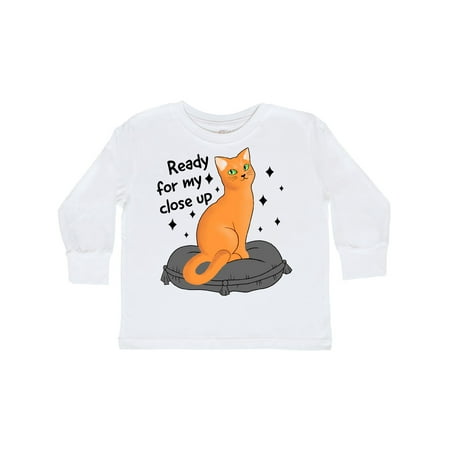 

Inktastic Pretty Cat Ready For a Close Up Gift Toddler Boy or Toddler Girl Long Sleeve T-Shirt