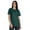 Dark Teal Green, variant on Plain Basic T-shirt With Patch Pocket Crew Neck Long Tee Top For Women
