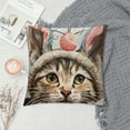 thumbnail image 2 of Orinice  Happy Easter Rabbit Ears Cat Throw Pillow Cover,  Easter Eggs Holiday Cushion Case Decoration for Sofa Couch White, 2 of 5