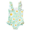 thumbnail image 4 of Gubotare Toddler Swimsuit Girl Baby Girl Swimsuit Cute One Piece Bathing Suit with Sun Protection Ruffles Swimwear 0 3 6 9 12 18 24 Months 2T 3T 4T 5T 6T(Mint Green,4-5 Years), 4 of 7