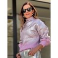 thumbnail image 2 of Suéter de cuello alto de manga larga con degradado brillante para mujer, suéter de punto holgado y cálido, tops de calle para desplazamientos diarios de otoño para mujer, 2 of 5