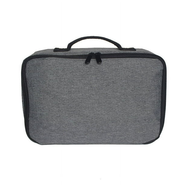 Funda para bolsa de proyector, estuche de transporte para proyector con bolsillos para accesorios, grande (11,8 x 7,48 x 3,54 pulgadas), gris